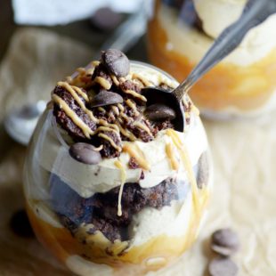 Fudgy chocolate brownie bites layered in cool, creamy peanut butter mousse. You won't believe how good this is and how easy it is to make!!