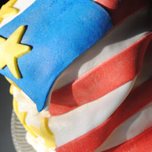 Eagle Scout Flag Cake with Fondant