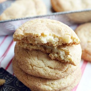 Soft and chewy snickerdoodles with a sweet cream cheese filling in the middle.