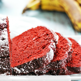 Red Velvet Banana Bread | www.somethingswanky.com