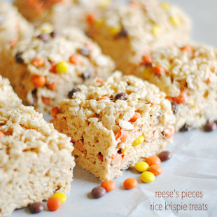 Reese's Pieces Rice Krispie Treats
