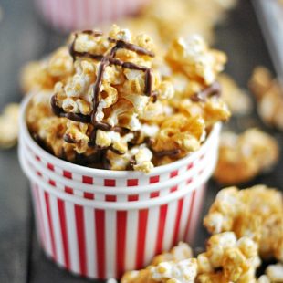 This caramel corn is so easy to make and is perfect for packaging and giving as a homemade gift!
