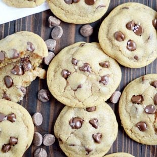 Browned Butter gives these chewy chocolate chip cookies a rich toffee flavor. Delicious!