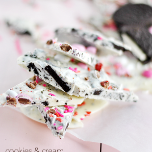 Easy and delicious Cookies & Cream Bark is a great goody to package up for friends!