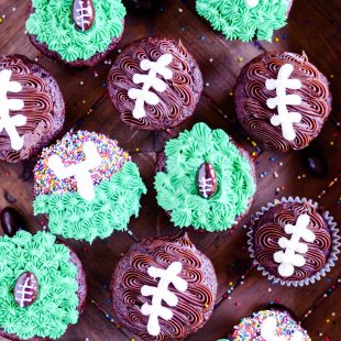 Three different football cupcakes that are so easy to make and perfect for a party or tailgating!