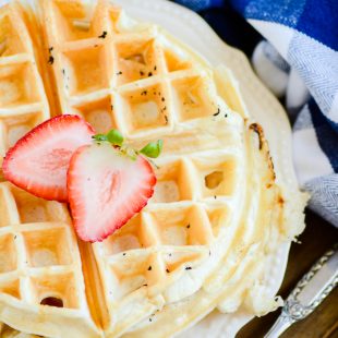 You'll be shocked at how good these protein waffles taste. They're just as a soft and fluffy as Belgian waffles, but they pack in 15g of protein and lots of vitamins and minerals!
