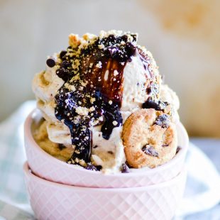 This Semi-Homemade Chocolate Chip Cookie Ice Cream is so easy to make and even better than cookie dough ice cream-- I promise!