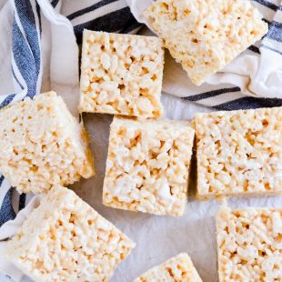 Everyone needs a recipe for the Perfect Rice Krispie treats in their back pocket! This one is my very favorite.