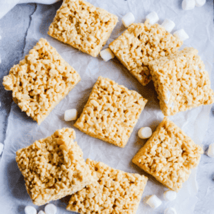 Classic rice krispie treats with an easy peanut butter twist! 