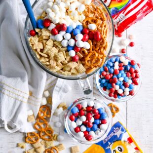 Red, White, and Blue Popcorn Mix
